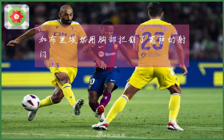 加布里埃尔用胸部拦截了宽萨的射门